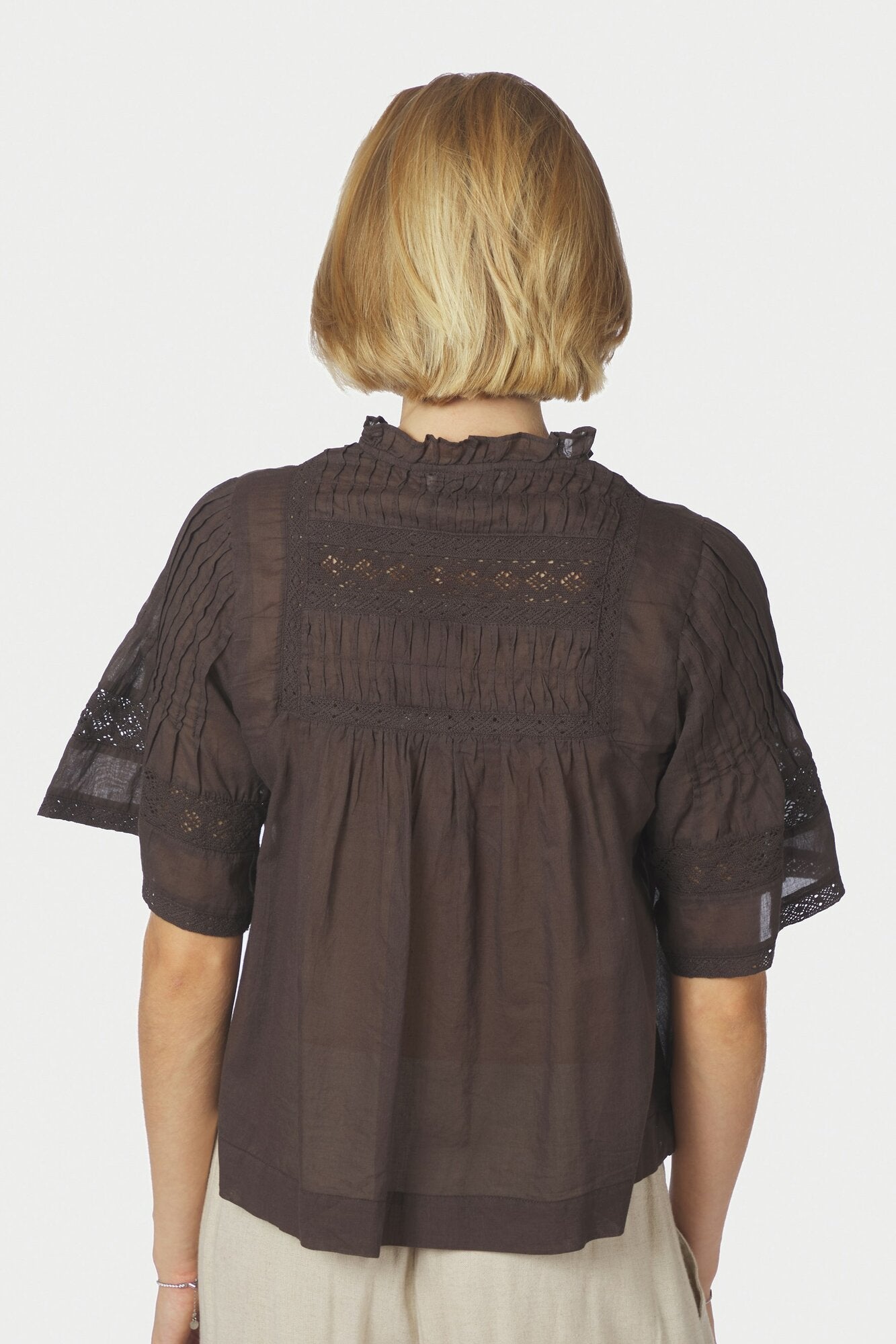 Siama S Voile top - mørkebrun